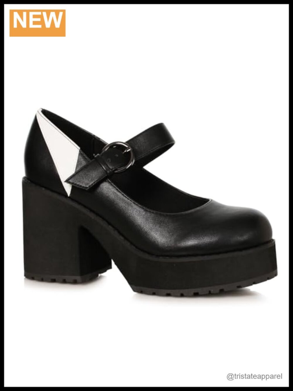 Maryjane Platform Low Top Buckle Lightweight PU Heel